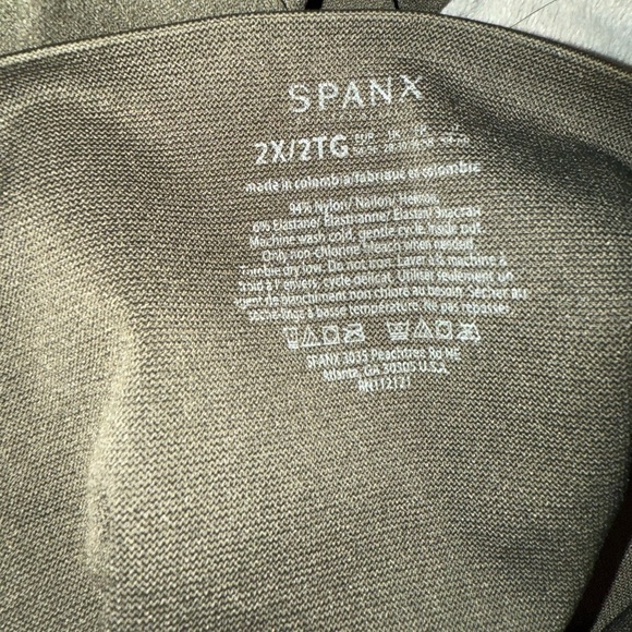 SPANX Olive Green Leggings With Seamless Zipper On Side 2XL - Picture 3 of 4